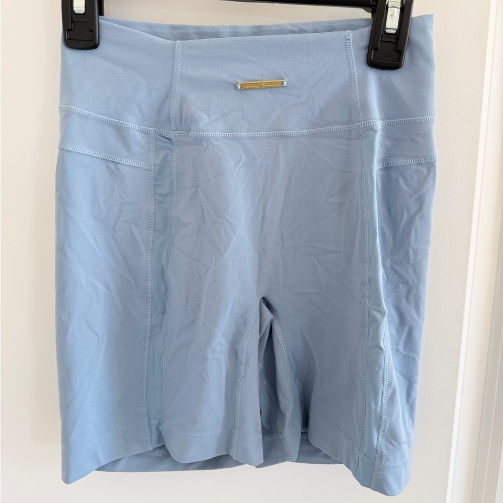 Gymshark Whitney Mesh Shorts- Light Blue - Picture 3 of 5